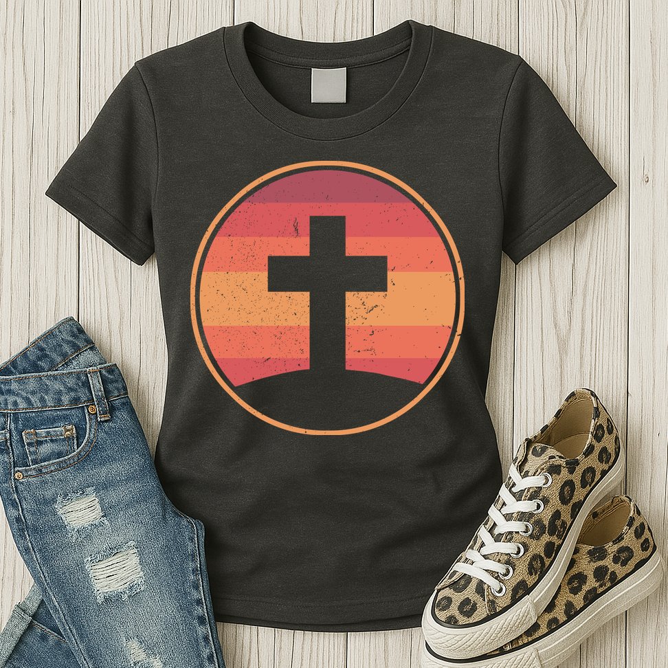Retro Christian Cross Womens T-Shirt
