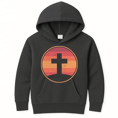 Retro Christian Cross Kids Hoodie