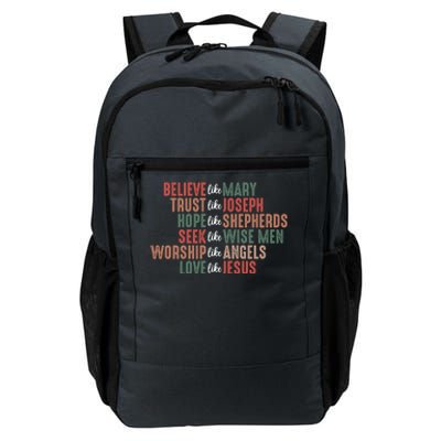 Retro Christian Christmas Believe Like Mary Love Like Jesus Gift Daily Commute Backpack