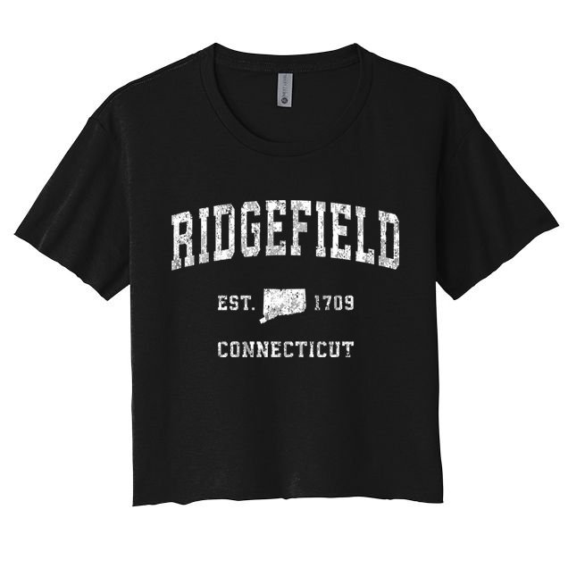 Ridgefield Connecticut Ct Vintage Athletic Sports Crop Top