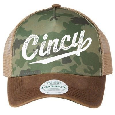 Retro Cincy Cincinnati Ohio Vintage Cursive Script Throwback Legacy Tie Dye Trucker Hat