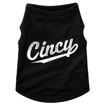 Retro Cincy Cincinnati Ohio Vintage Cursive Script Throwback Doggie Tank