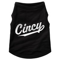 Retro Cincy Cincinnati Ohio Vintage Cursive Script Throwback Doggie Tank