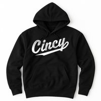 Retro Cincy Cincinnati Ohio Vintage Cursive Script Throwback Hoodie