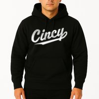 Retro Cincy Cincinnati Ohio Vintage Cursive Script Throwback Hoodie