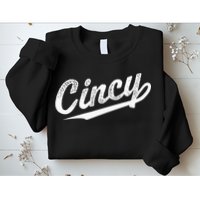 Retro Cincy Cincinnati Ohio Vintage Cursive Script Throwback Sweatshirt
