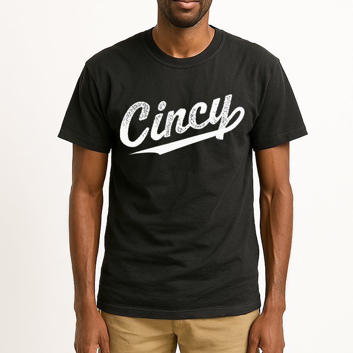 Retro Cincy Cincinnati Ohio Vintage Cursive Script Throwback Tall T-Shirt