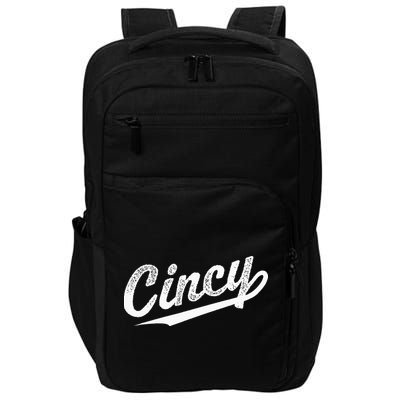Retro Cincy Cincinnati Ohio Vintage Cursive Script Throwback Impact Tech Backpack