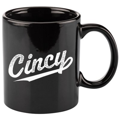 Retro Cincy Cincinnati Ohio Vintage Cursive Script Throwback 11oz C Handle Ceramic Mug