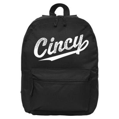 Retro Cincy Cincinnati Ohio Vintage Cursive Script Throwback 16 in Basic Backpack