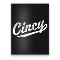 Retro Cincy Cincinnati Ohio Vintage Cursive Script Throwback Poster