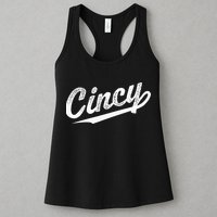 Retro Cincy Cincinnati Ohio Vintage Cursive Script Throwback Womens Tank Top