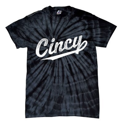 Retro Cincy Cincinnati Ohio Vintage Cursive Script Throwback Tie-Dye T-Shirt