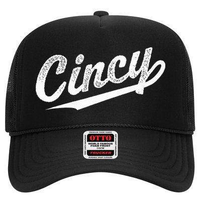Retro Cincy Cincinnati Ohio Vintage Cursive Script Throwback Trucker Hat