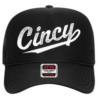 Retro Cincy Cincinnati Ohio Vintage Cursive Script Throwback Trucker Hat