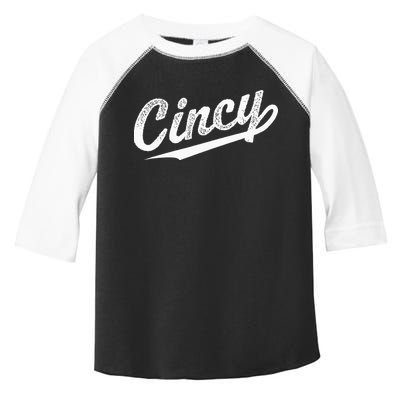 Retro Cincy Cincinnati Ohio Vintage Cursive Script Throwback Toddler Fine Jersey T-Shirt