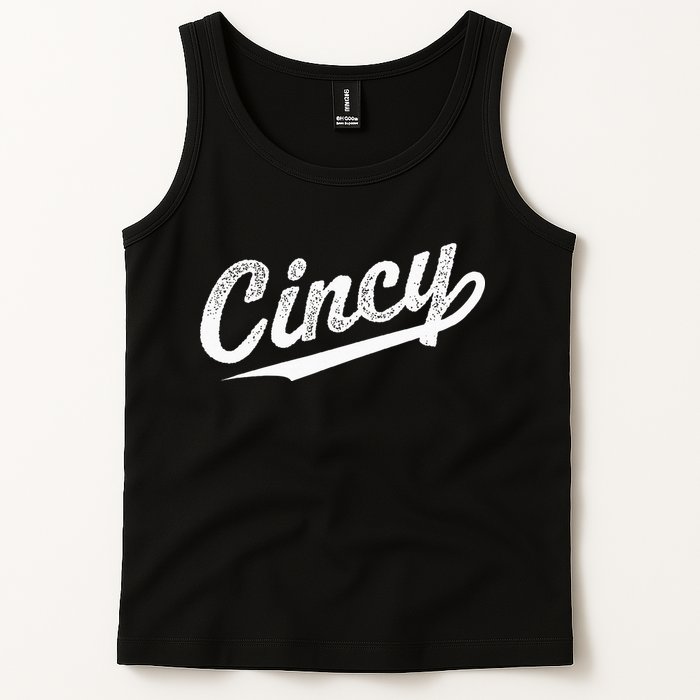 Retro Cincy Cincinnati Ohio Vintage Cursive Script Throwback Tank Top