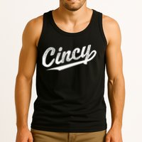 Retro Cincy Cincinnati Ohio Vintage Cursive Script Throwback Tank Top