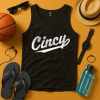 Retro Cincy Cincinnati Ohio Vintage Cursive Script Throwback Tank Top