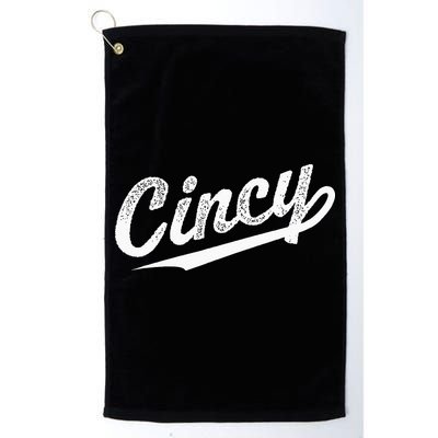 Retro Cincy Cincinnati Ohio Vintage Cursive Script Throwback Golf Towel