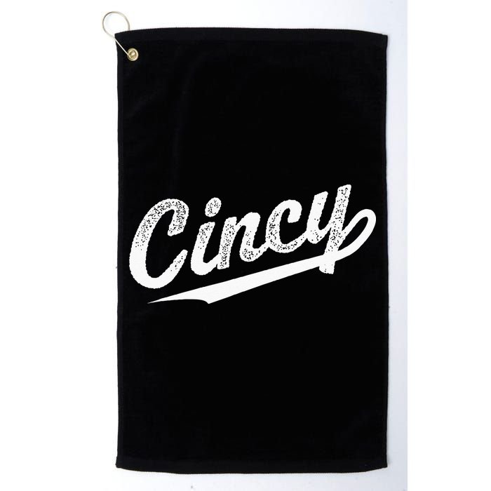 Retro Cincy Cincinnati Ohio Vintage Cursive Script Throwback Golf Towel