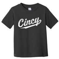 Retro Cincy Cincinnati Ohio Vintage Cursive Script Throwback Toddler T-Shirt
