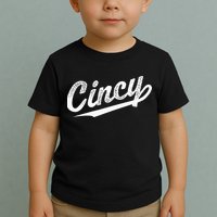 Retro Cincy Cincinnati Ohio Vintage Cursive Script Throwback Toddler T-Shirt