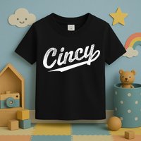 Retro Cincy Cincinnati Ohio Vintage Cursive Script Throwback Toddler T-Shirt