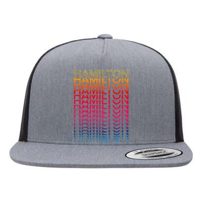 Retro Colorful City Nostalgic Hamilton Flat Bill Trucker Hat