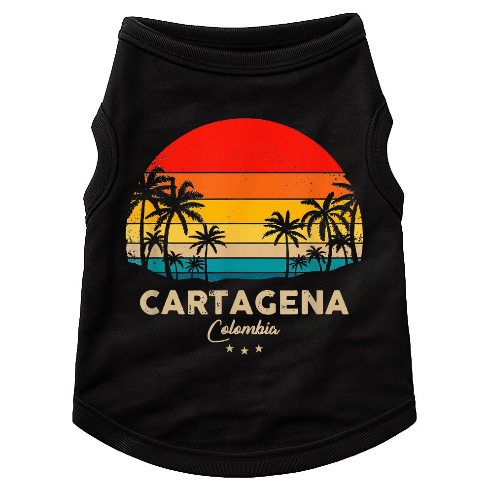 Retro Cartagena Colombia Souvenir Sunset Great Trip Gift Doggie Tank