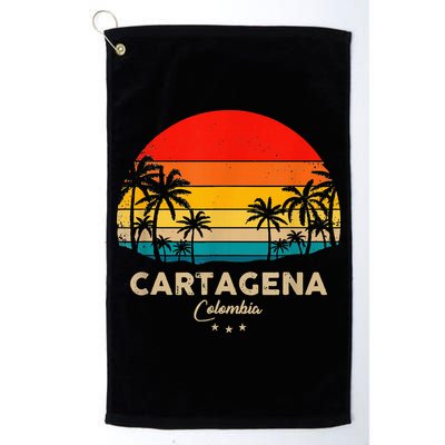 Retro Cartagena Colombia Souvenir Sunset Great Trip Gift Golf Towel