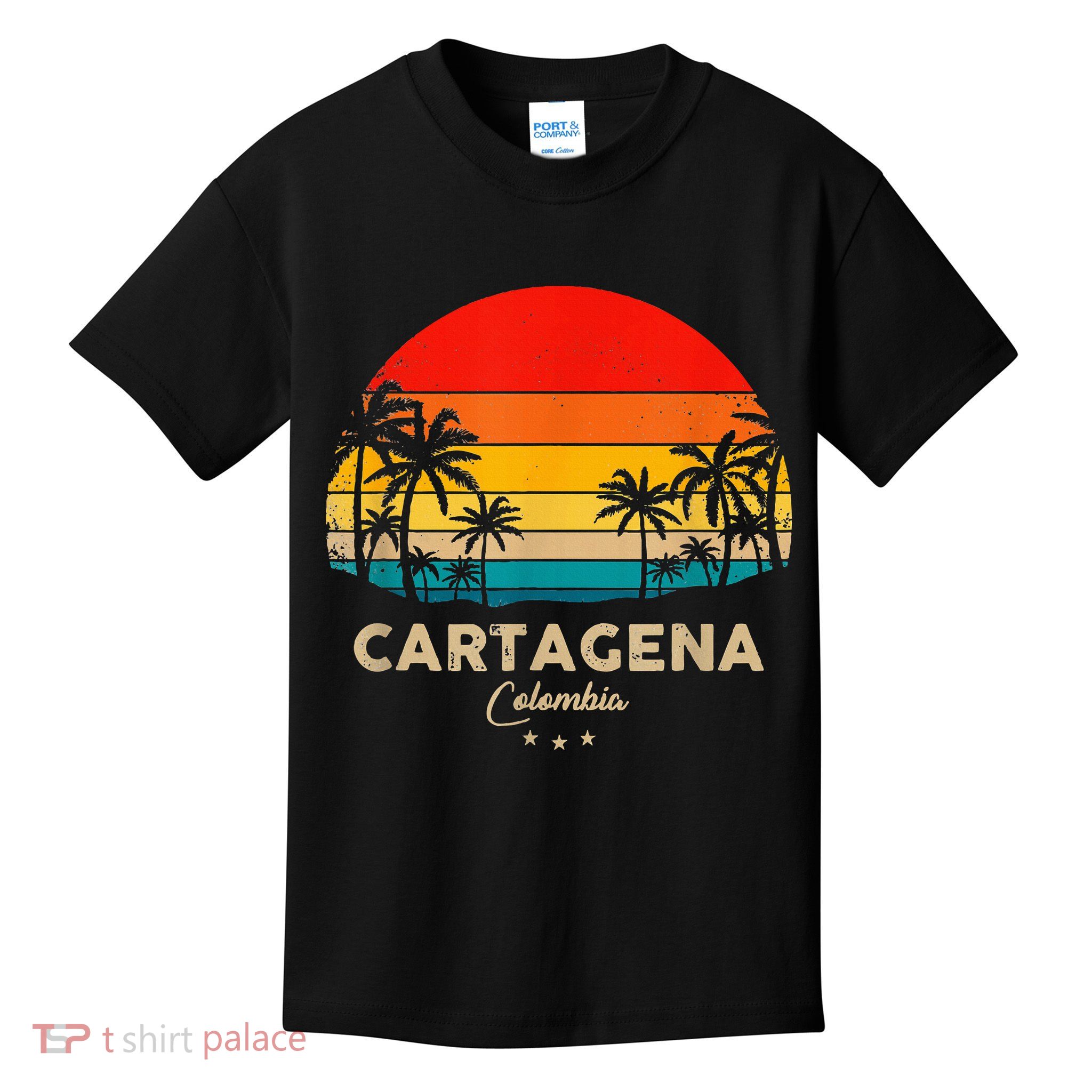 Retro Cartagena Colombia Souvenir Sunset Great Trip Gift Kids T-Shirt