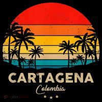 Retro Cartagena Colombia Souvenir Sunset Great Trip Gift Kids T-Shirt