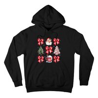 Retro Christmas Coquette Bow Santa Coffee Cake Holiday Women Hoodie