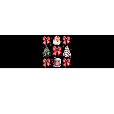 Retro Christmas Coquette Bow Santa Coffee Cake Holiday Women Bumper Sticker