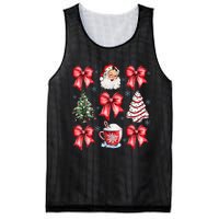 Retro Christmas Coquette Bow Santa Coffee Cake Holiday Women Mesh Reversible Basketball Jersey Tank