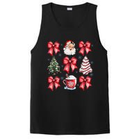 Retro Christmas Coquette Bow Santa Coffee Cake Holiday Women PosiCharge Competitor Tank