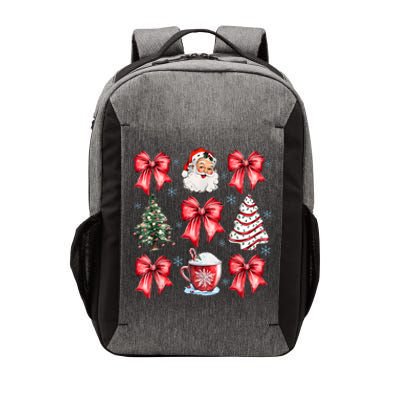 Retro Christmas Coquette Bow Santa Coffee Cake Holiday Women Vector Backpack