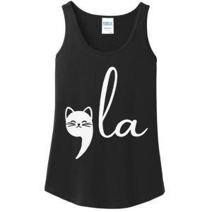 Retro Cat Comma La Kamala Harris For President 2024 Election Gift Ladies Essential Tank