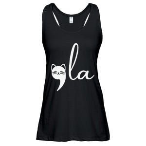 Retro Cat Comma La Kamala Harris For President 2024 Election Gift Ladies Essential Flowy Tank