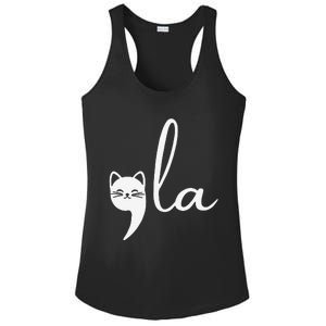 Retro Cat Comma La Kamala Harris For President 2024 Election Gift Ladies PosiCharge Competitor Racerback Tank