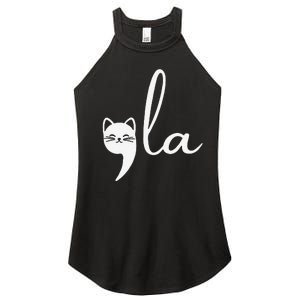 Retro Cat Comma La Kamala Harris For President 2024 Election Gift Women's Perfect Tri Rocker Tank