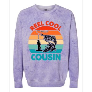 Reel Cool Cousin Fisher Fisher Fathers Day Gift Cute Gift Colorblast Crewneck Sweatshirt