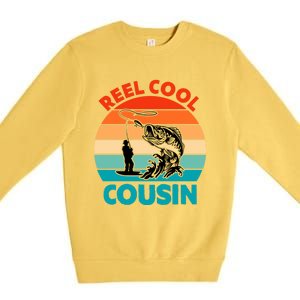 Reel Cool Cousin Fisher Fisher Fathers Day Gift Cute Gift Premium Crewneck Sweatshirt