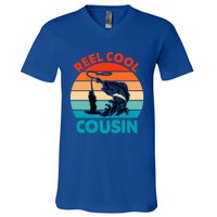 Reel Cool Cousin Fisher Fisher Fathers Day Gift Cute Gift V-Neck T-Shirt