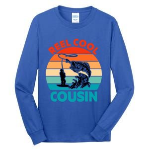 Reel Cool Cousin Fisher Fisher Fathers Day Gift Cute Gift Tall Long Sleeve T-Shirt