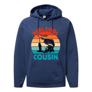 Reel Cool Cousin Fisher Fisher Fathers Day Gift Cute Gift Performance Fleece Hoodie