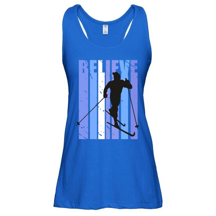 Retro Cross Country Skiing Winter Ice Sports Snow Cute Gift Ladies Essential Flowy Tank