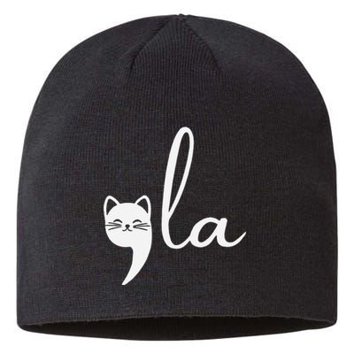 Retro Cat Comma La Kamala Harris For President 2024 Election Sustainable Beanie