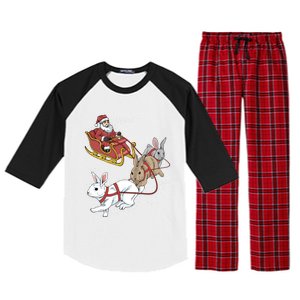 Rabbit Christmas Cool Gift Raglan Sleeve Pajama Set